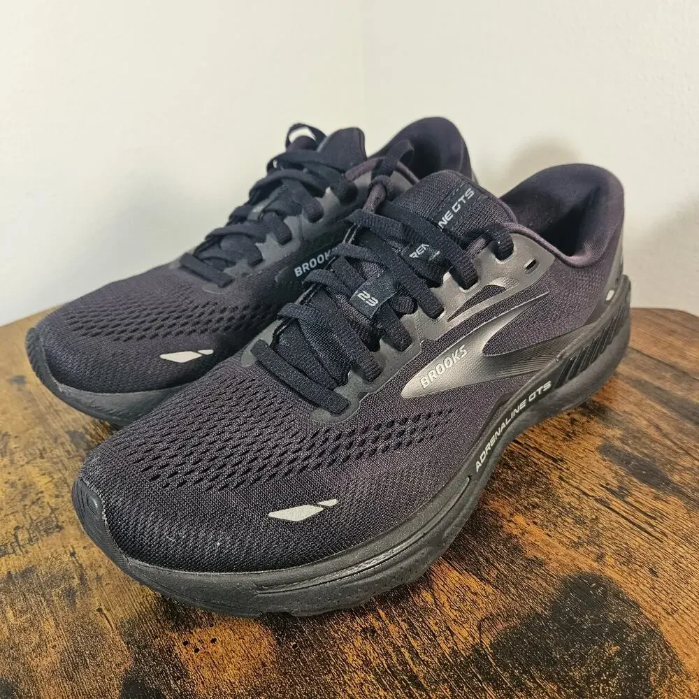 Brooks Adrenaline GTS 23 Men’s Size 7.5 Black Ebony Running Shoes Sneakers